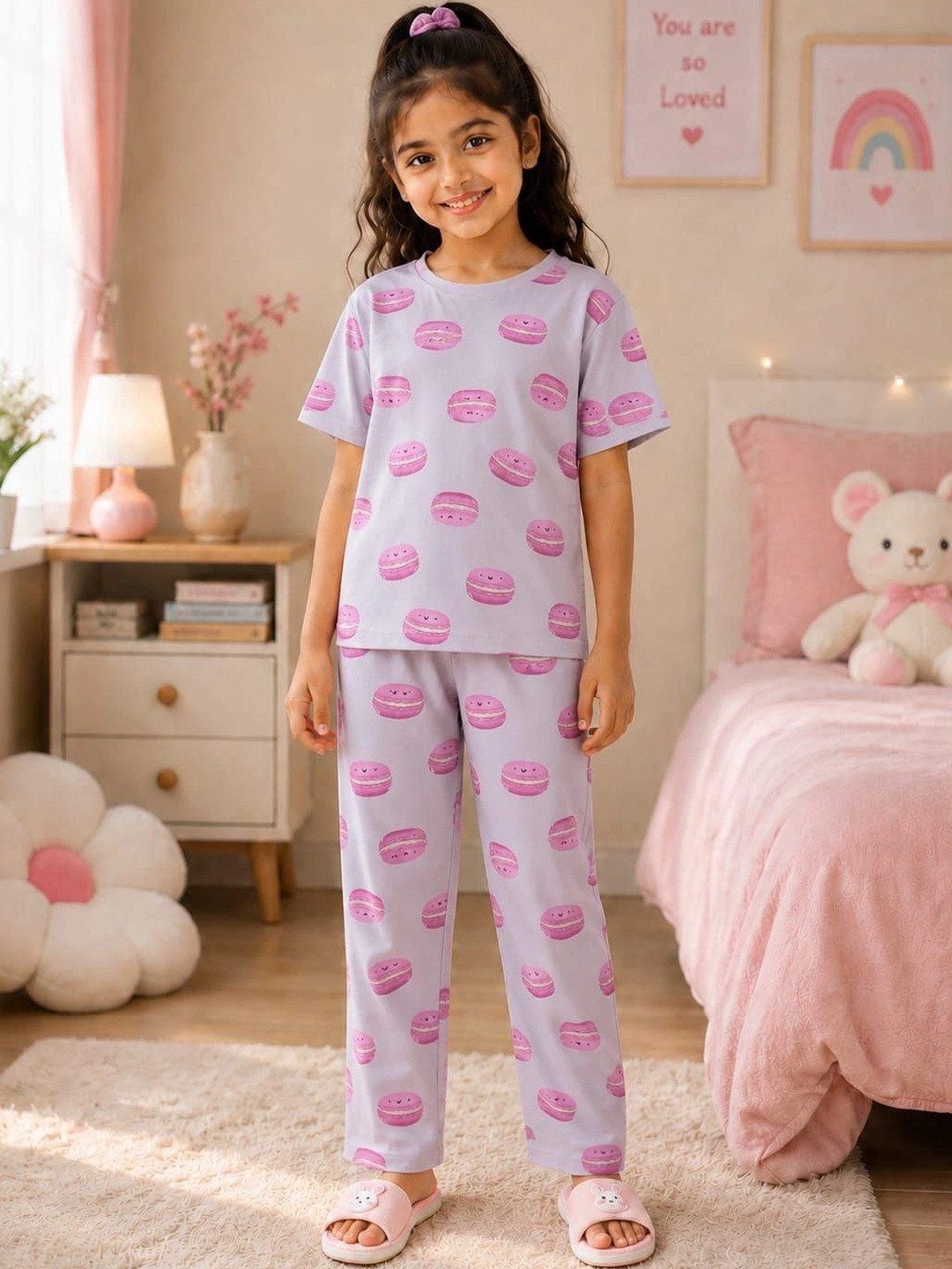 SKIIN BY TIBER Girls Printed Night suit