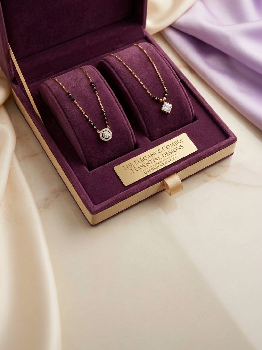 Anouk Gold-Plated Artificial Stones and Beads Mangalsutra