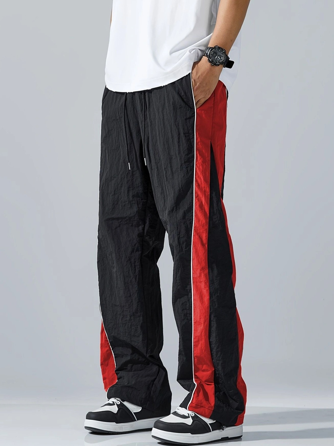 Loomzy Men Regular Fit Colourblocked Dry Fit Training Track Pants