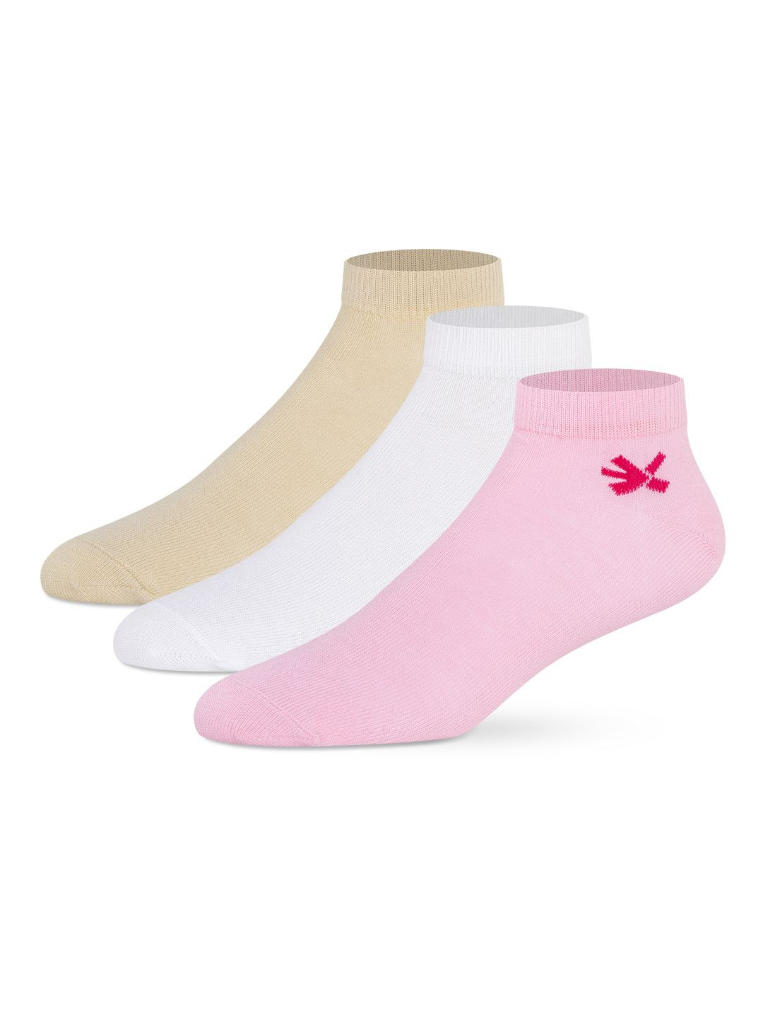 HRX by Hrithik Roshan Women Pack of 3 Multi-Coloured Ankle Cotton Socks
