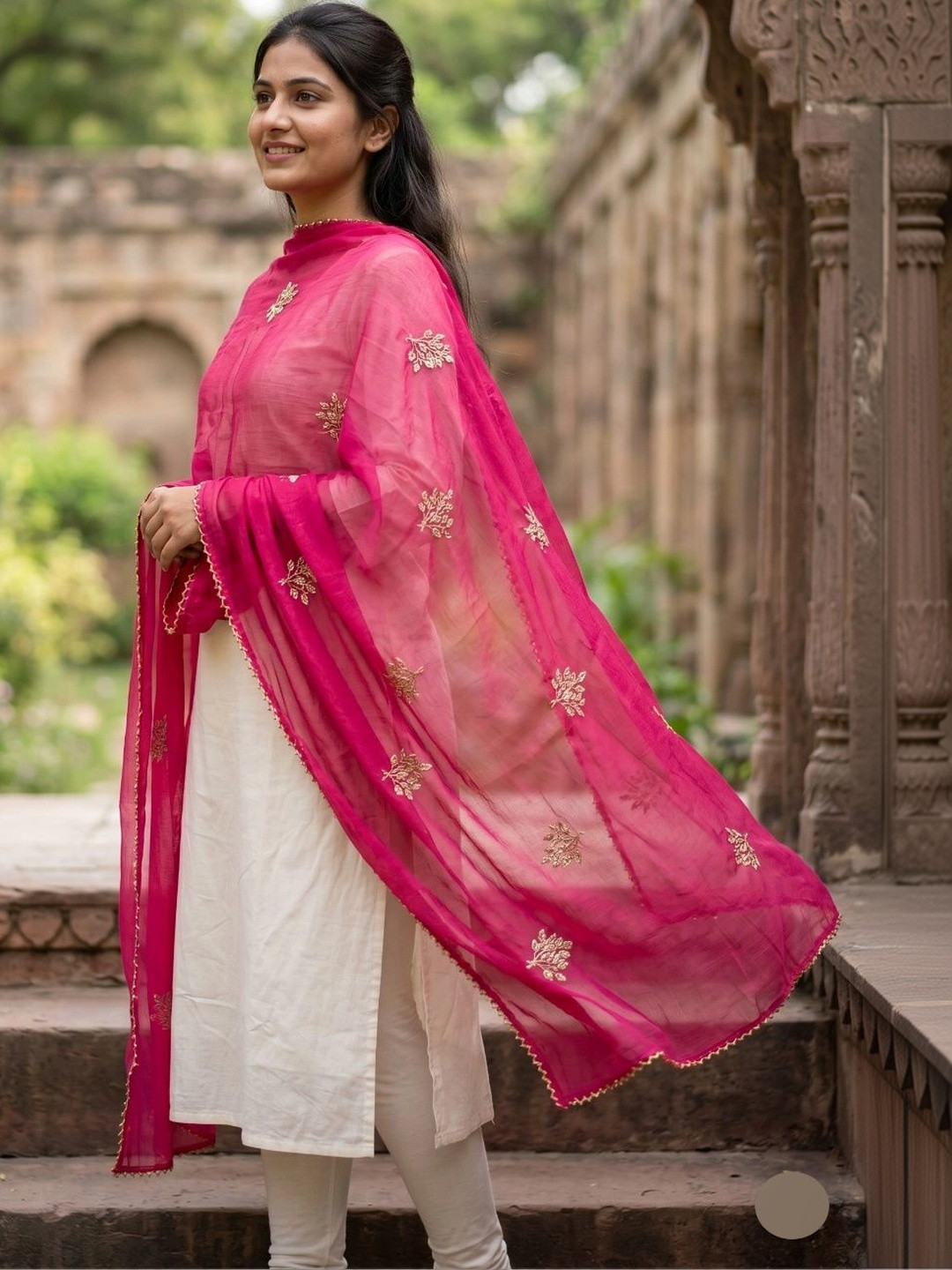 TAMNNA DUPATTA HUB Embroidered Dupatta with Thread Work