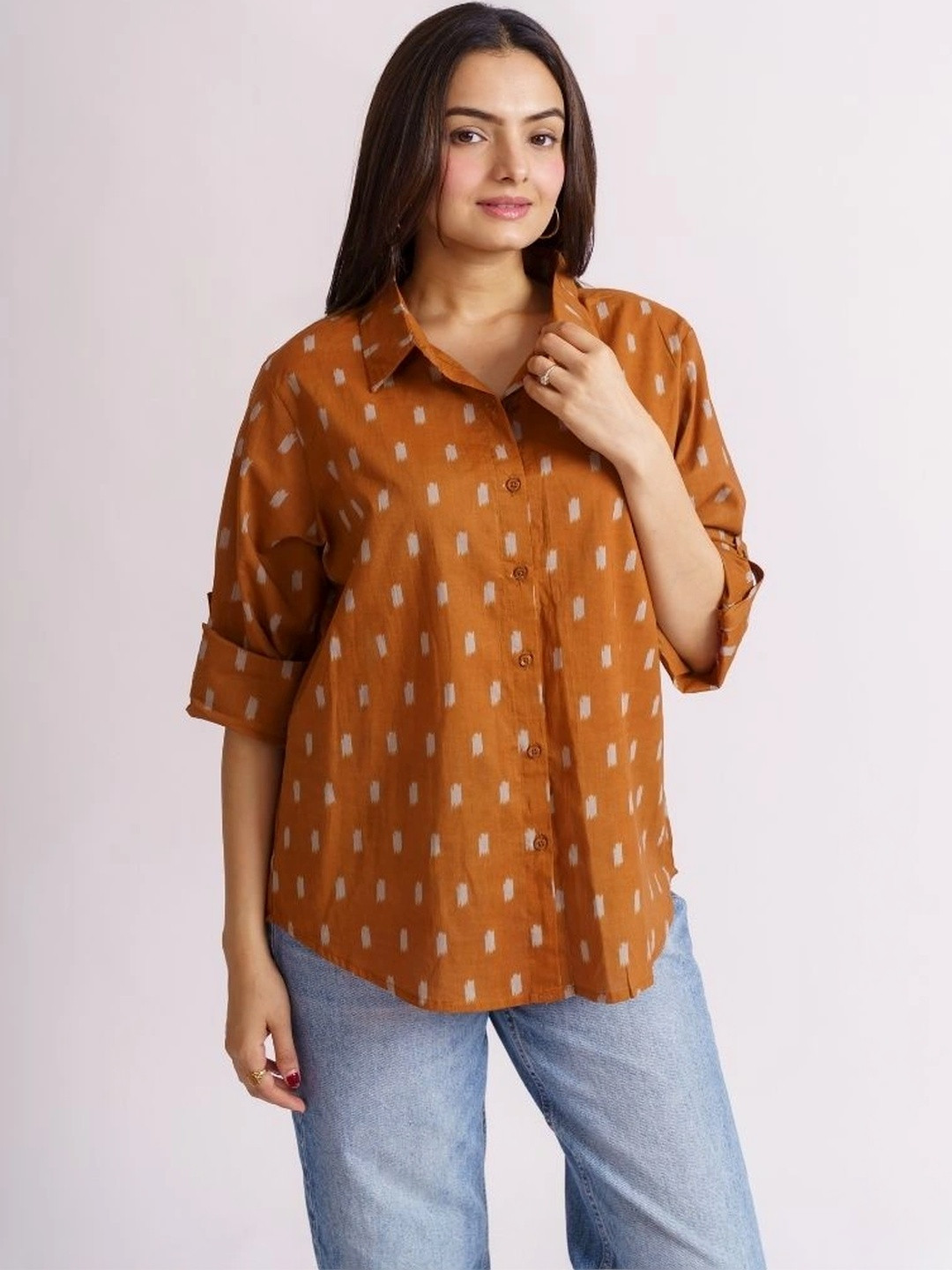 EKISHA Women Relaxed Printed Casual Shirt