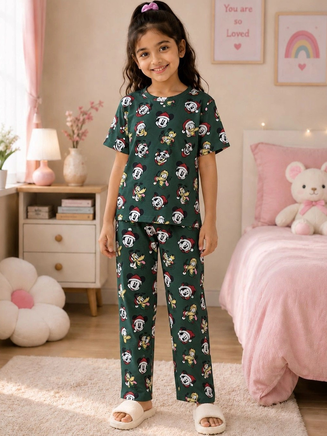 SKIIN BY TIBER Girls Printed Night suit