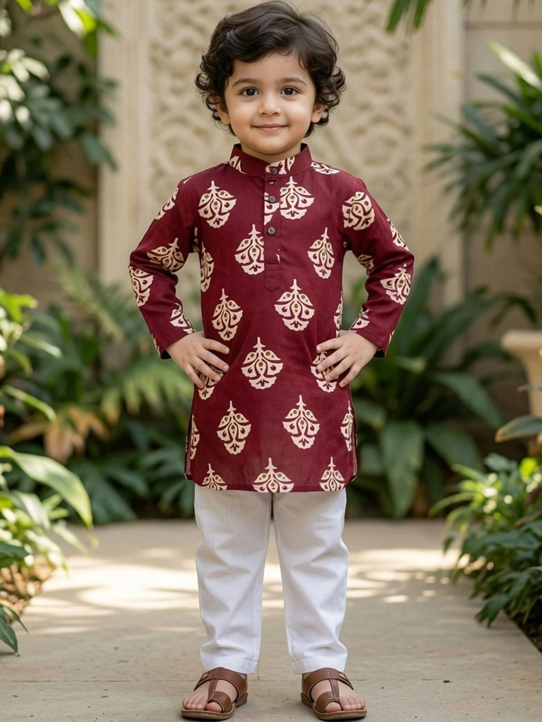 Cutiekins Boys Ethnic Motifs Printed Regular Kurta with Pyjamas