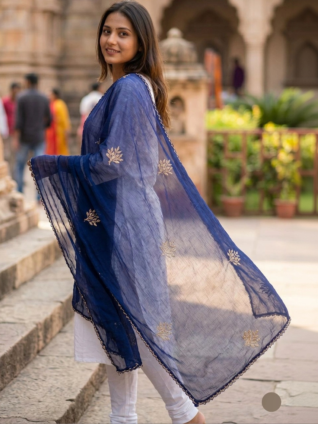 TAMNNA DUPATTA HUB Ethnic Motifs Embroidered Dupatta with Thread Work