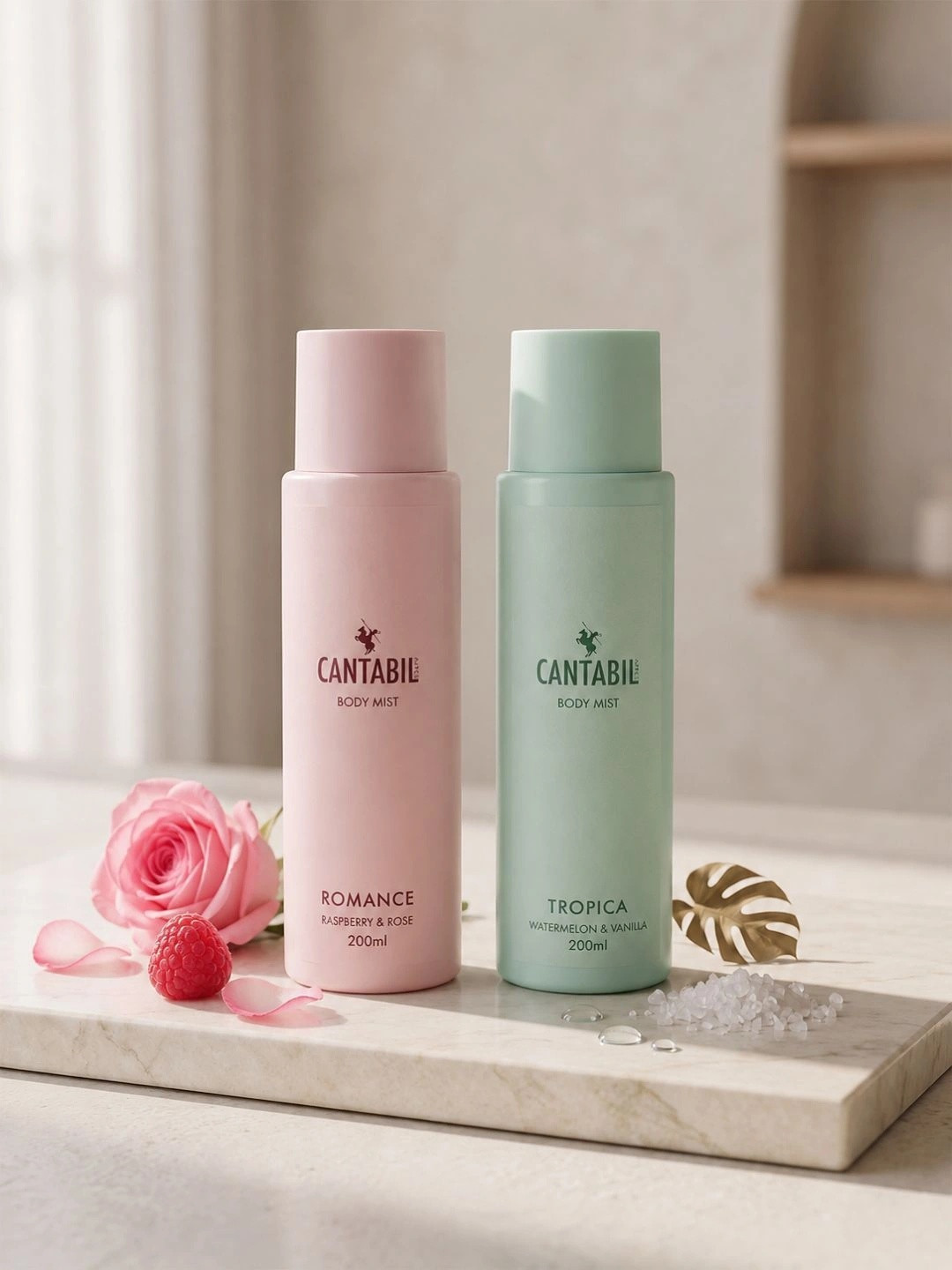Cantabil Set of 2 Romance-Tropica Raspberry & Rose Body Mist - 200ml Each