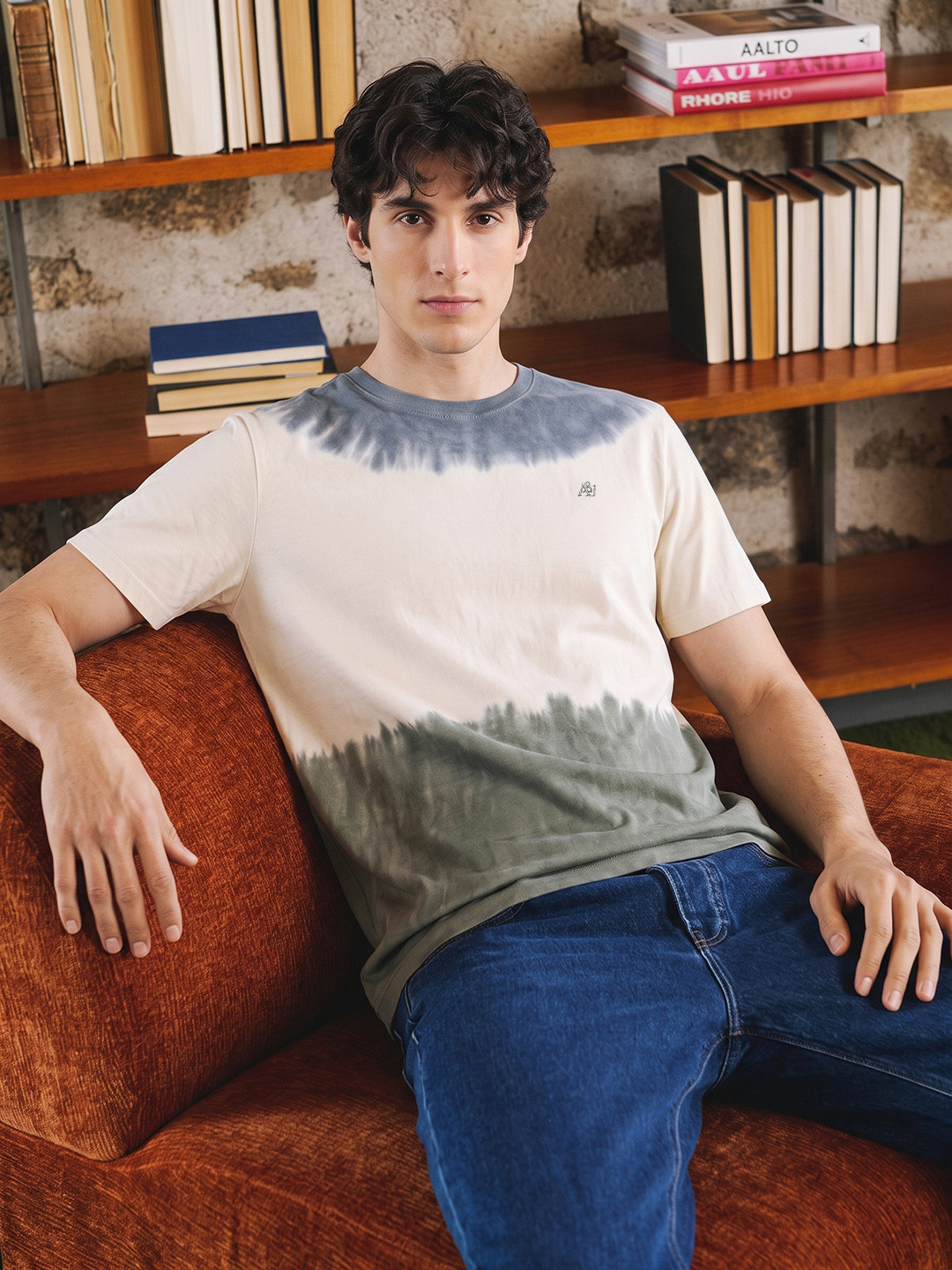 Aeropostale Dyed Effect Pure Cotton T-shirt