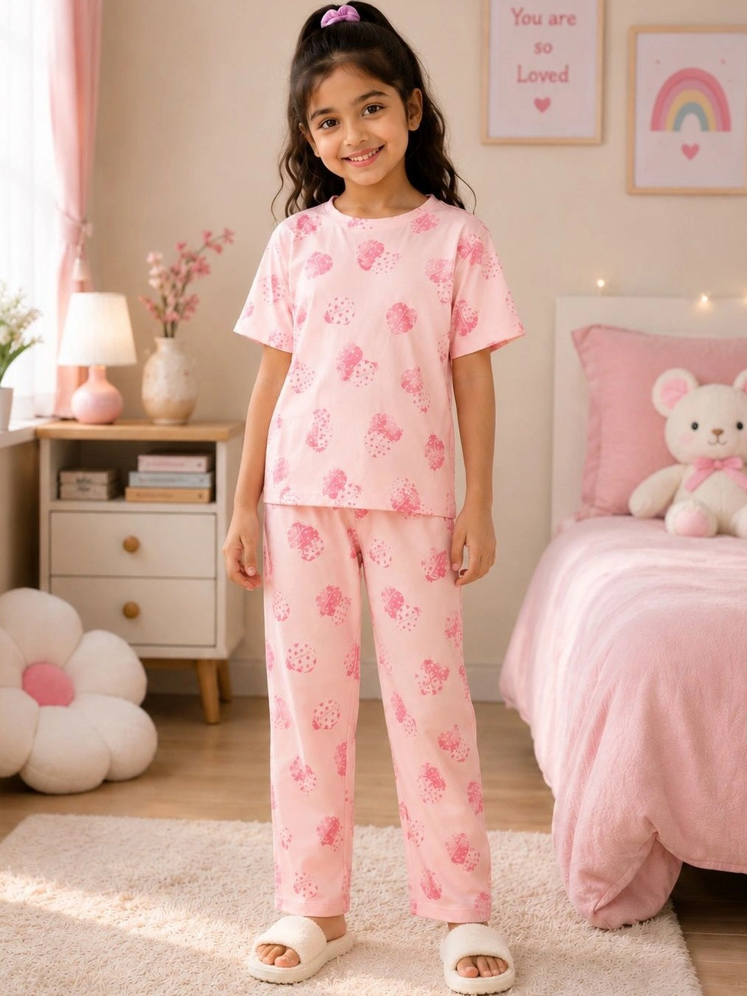 SKIIN BY TIBER Girls Printed Night suit