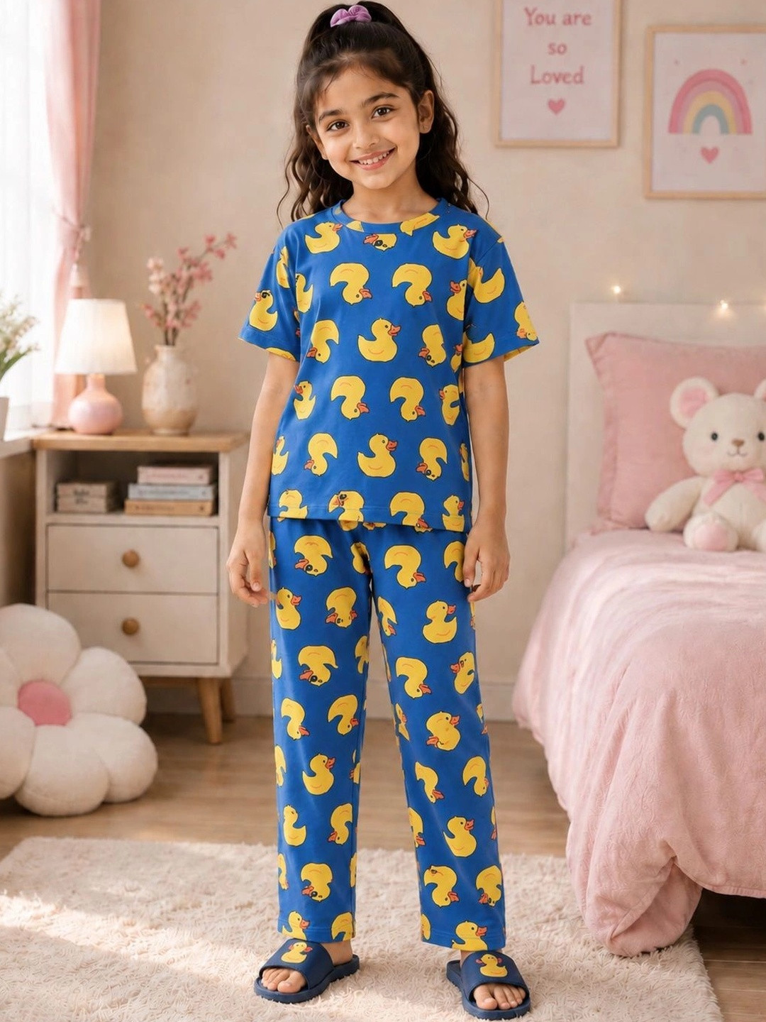 SKIIN BY TIBER Girls Printed Night suit