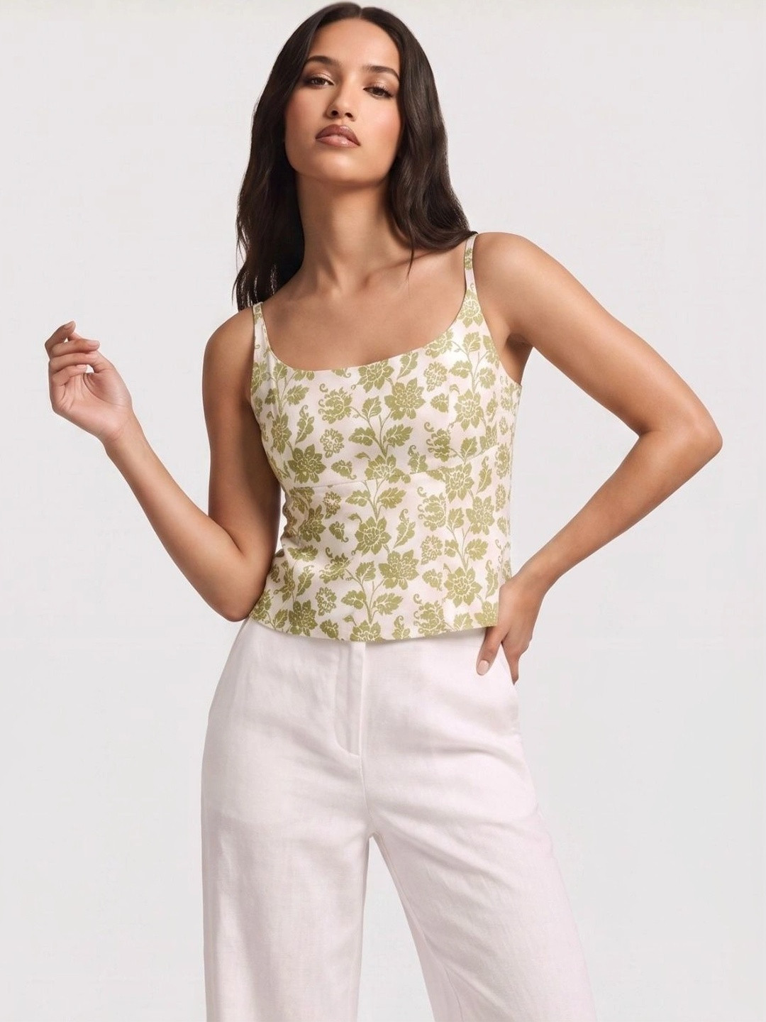 NISHORAMA Floral Print Cotton Top