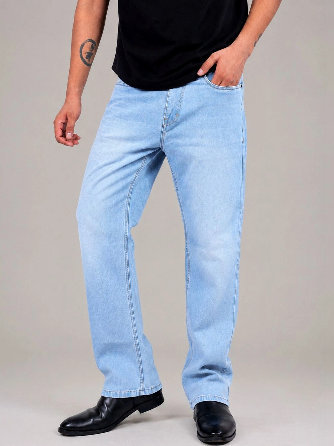 Denimora Men Straight Fit Mid-Rise Stretchable Jeans