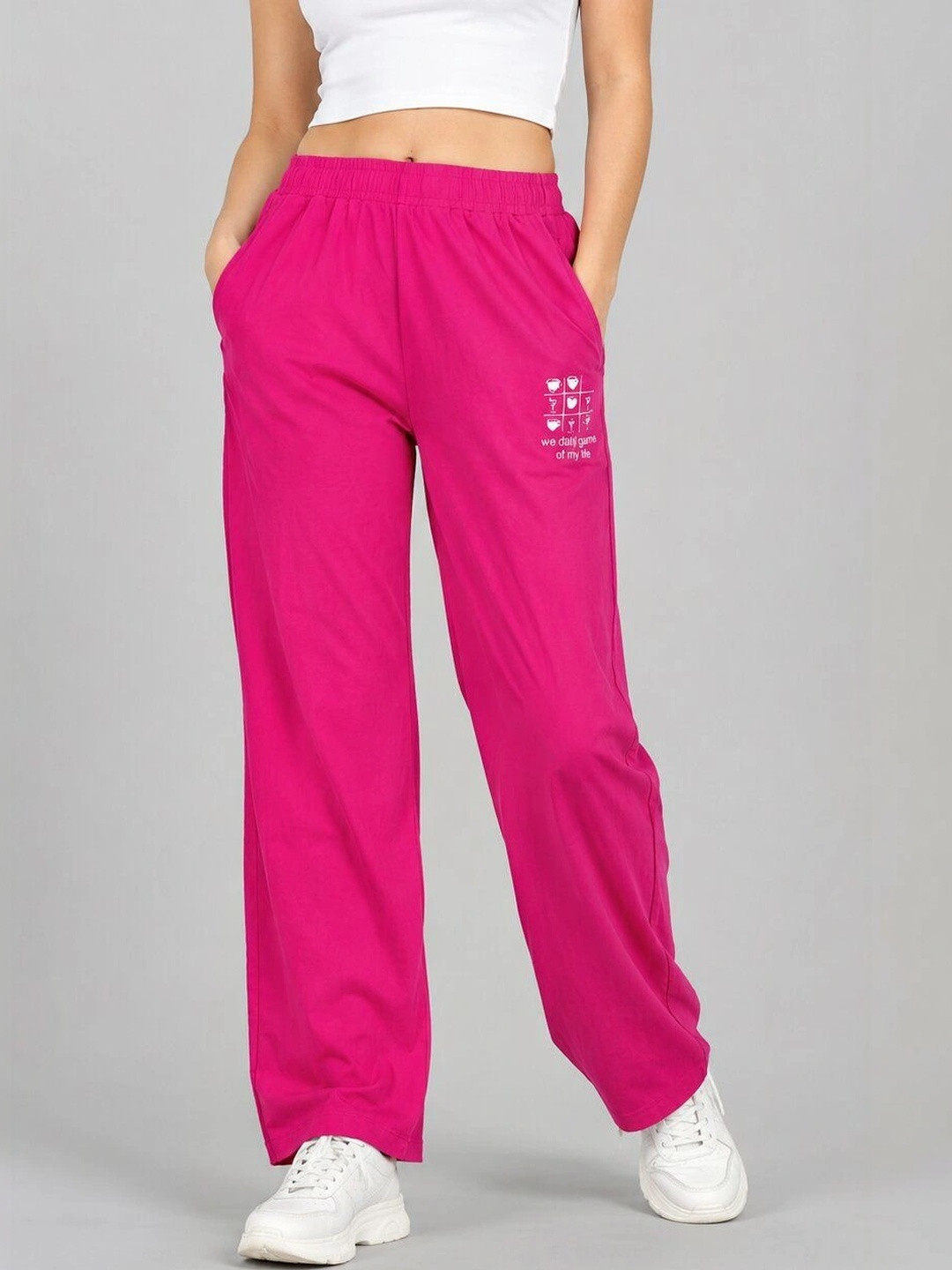 SUGNAA Women Regular Fit Graphic Print Training Track Pants
