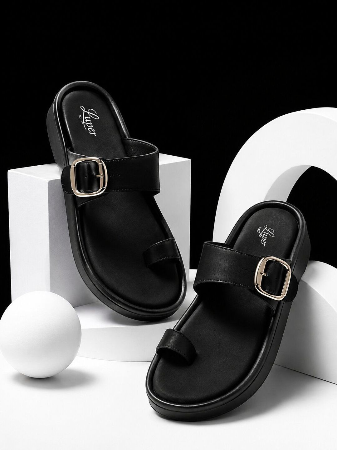 Luper Women Open Toe Flats with Buckles