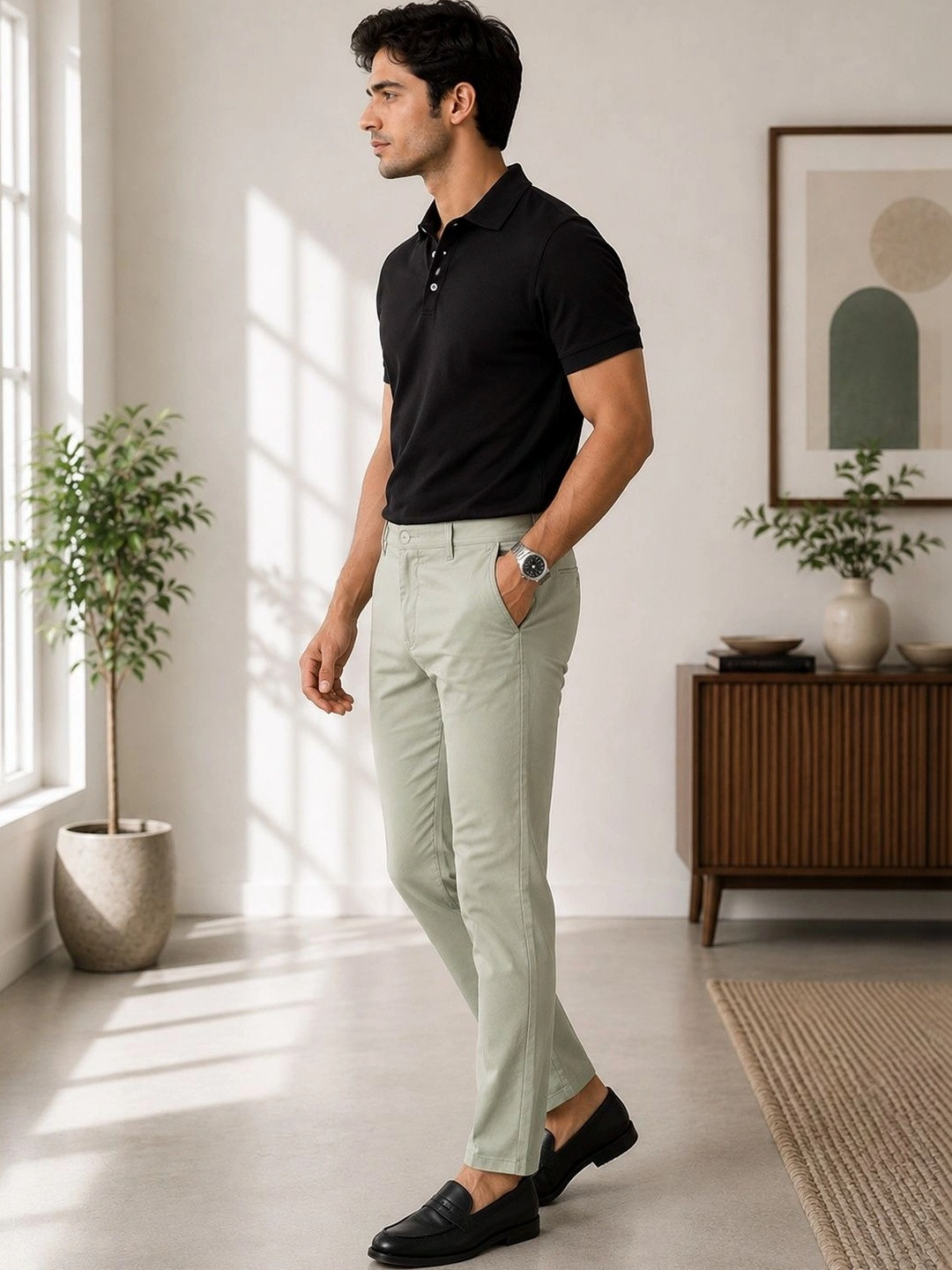 FUBAR Men Slim Fit Pleated Trousers