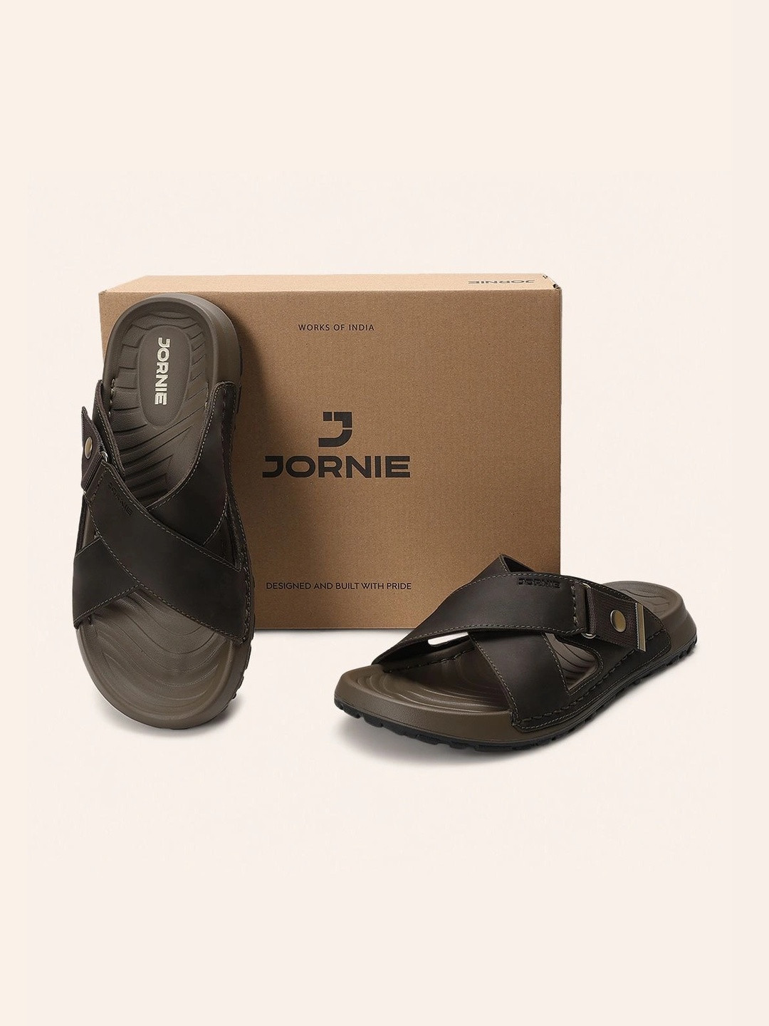 JORNIE Men Leather Comfort Sandals
