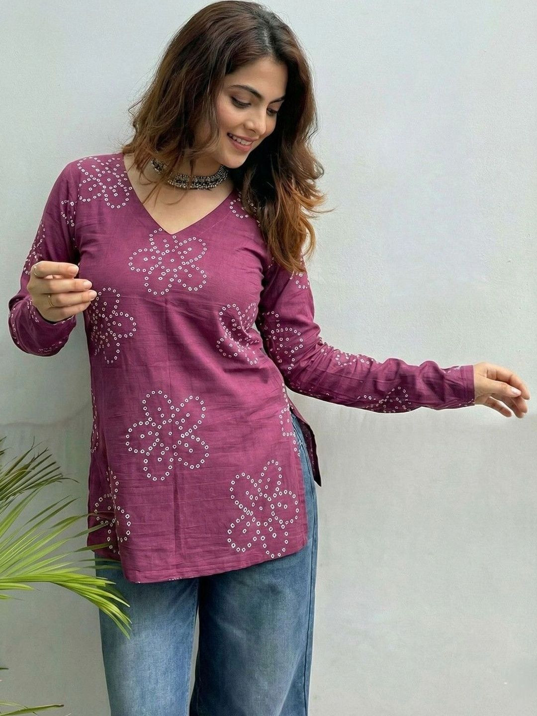 Zyla Women Bandhani Dyed Kurta