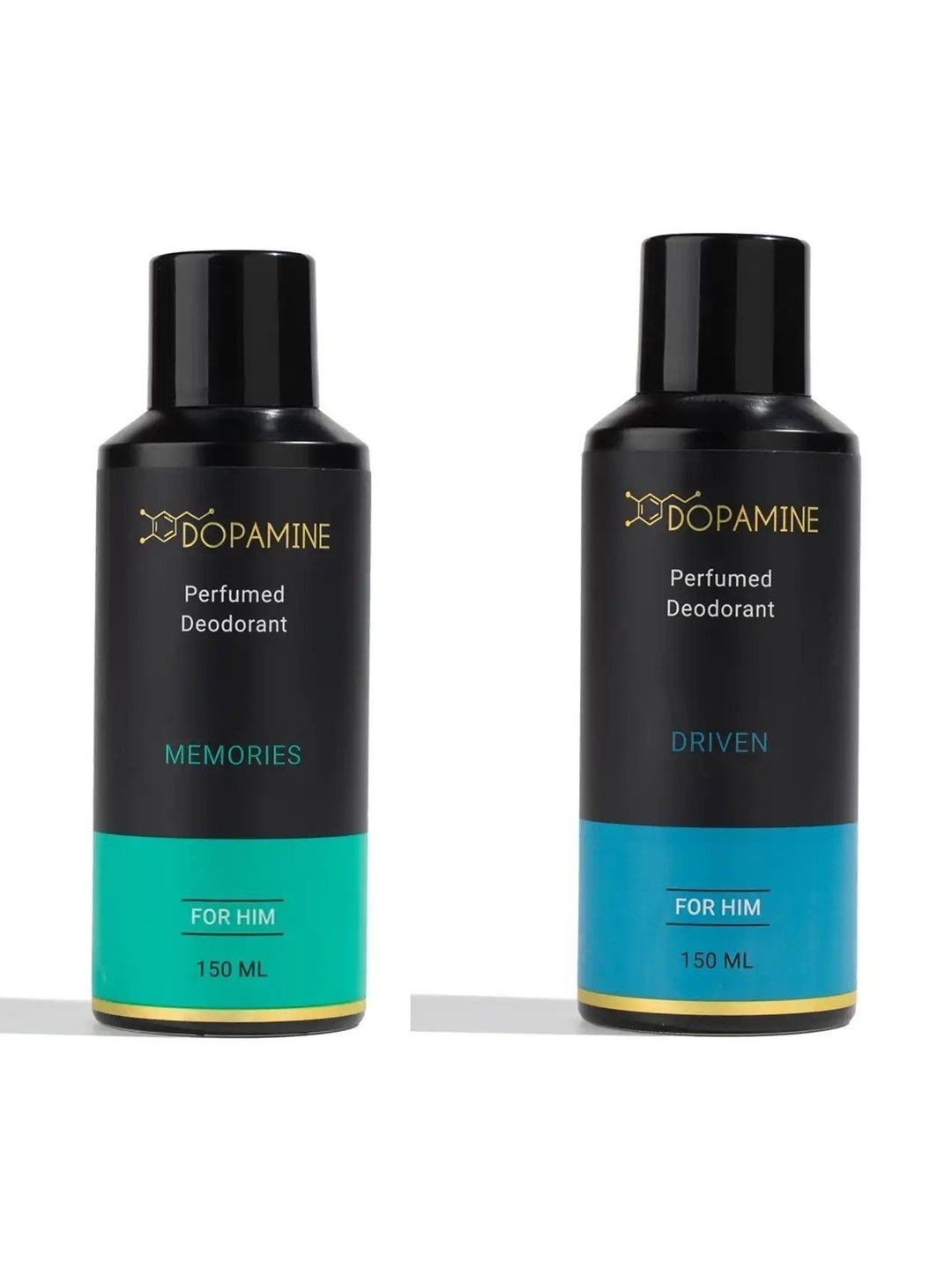 DOPAMINE Set Of 2 Driven & Memories Set's of Perfumed Deodorant for Men - 150 ml Each