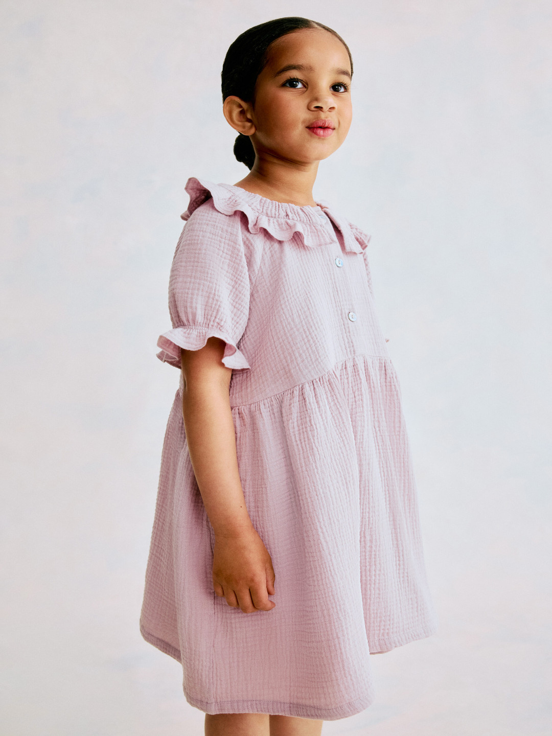 H&M Peter Pan Collar Puff Sleeve A-Line Dress