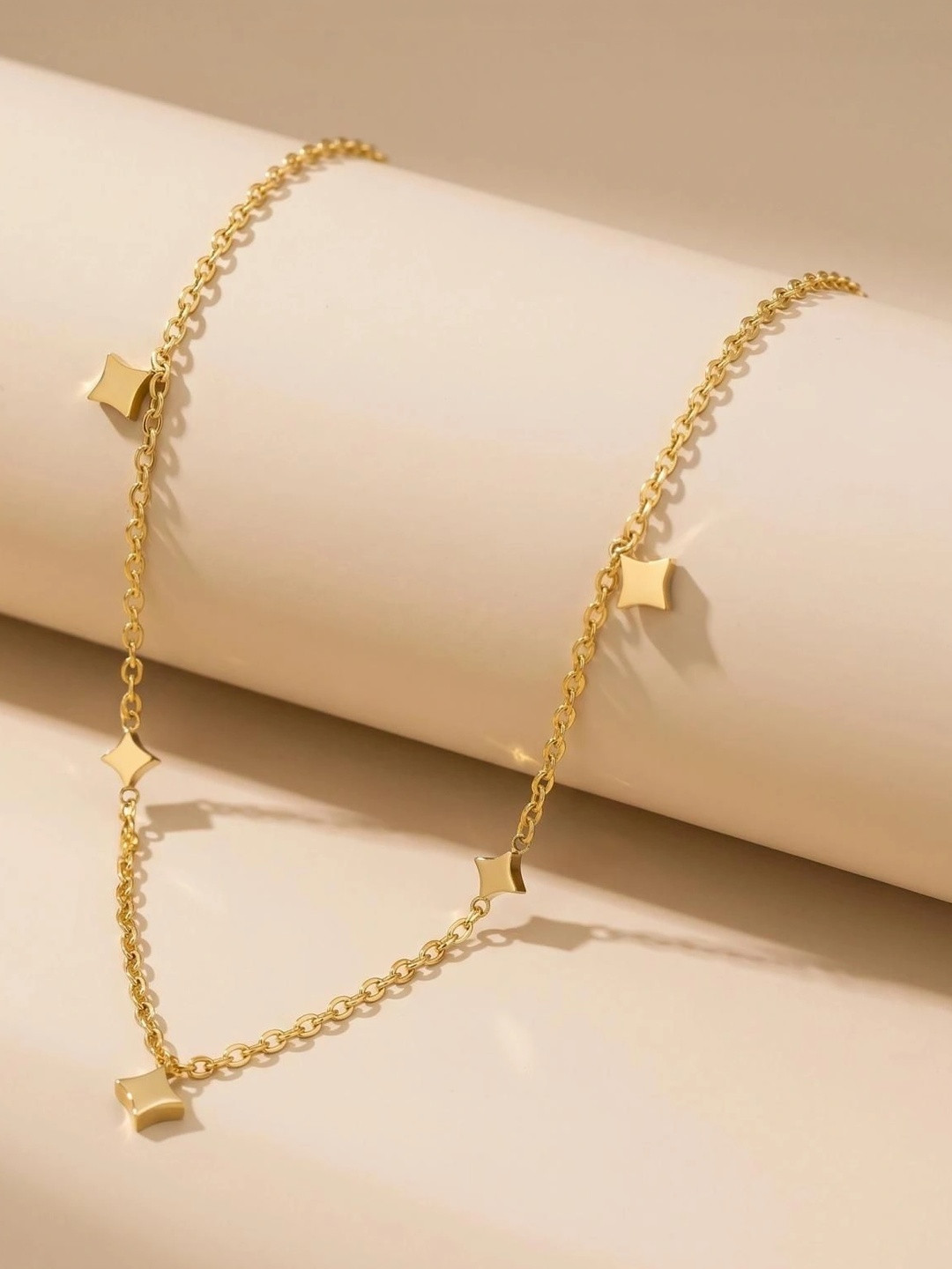 MYKI Stainless Steel Gold-Plated Anti-Tarnish Minimal Star Necklace