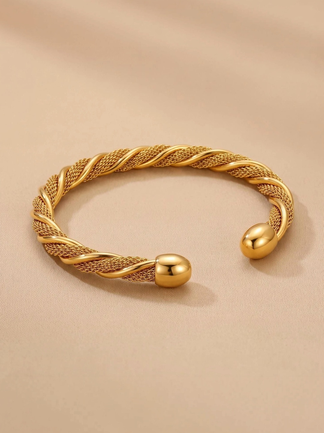 MYKI Gold-Plated Stainless Steel Kada Bracelet