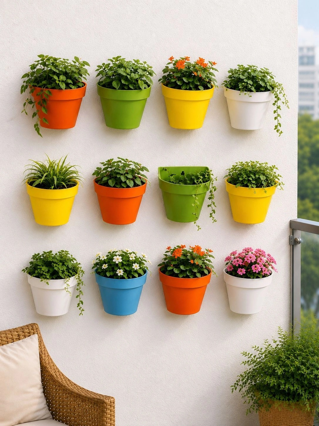 Go Hooked Pack of 12 Wall Hanging Pot