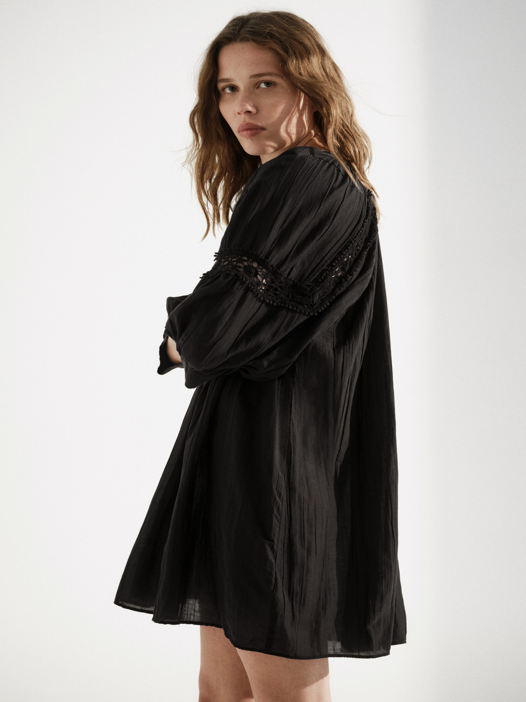 H&M Lace-Inset Tunic Dress
