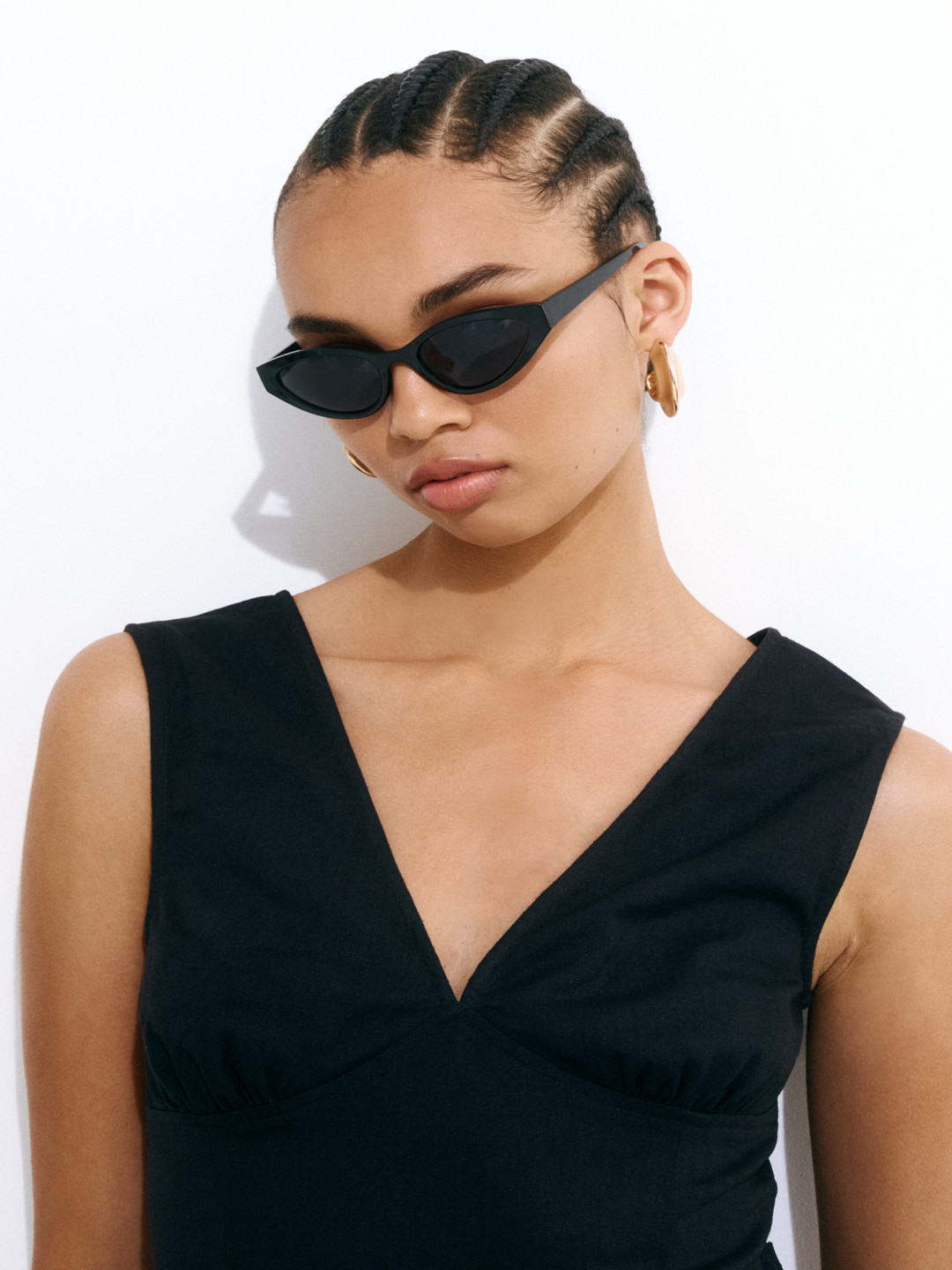 H&M Linen-blend Tie-back Top