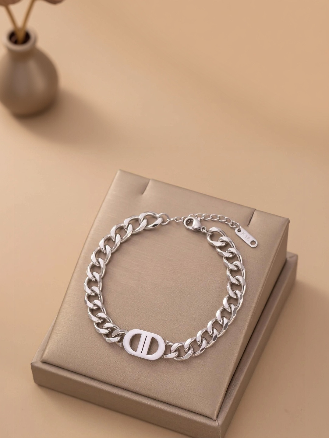 MYKI Silver-Plated Stainless Steel Wraparound Bracelet