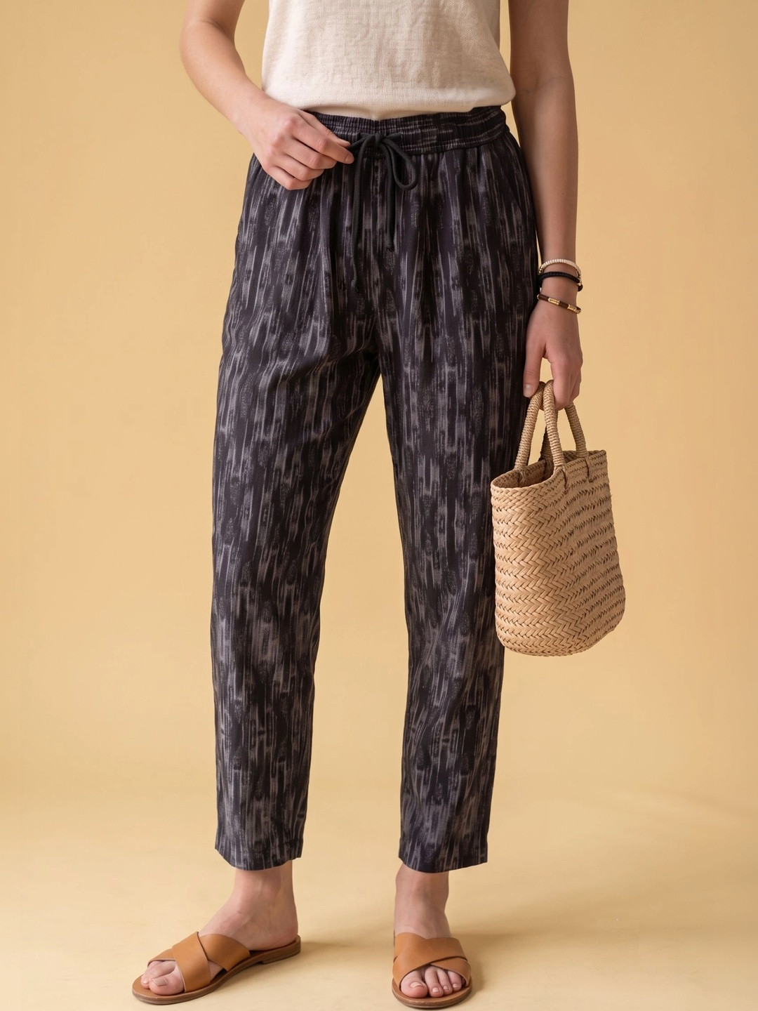 Wineberry Women Straight Fit Abstract Track Pants