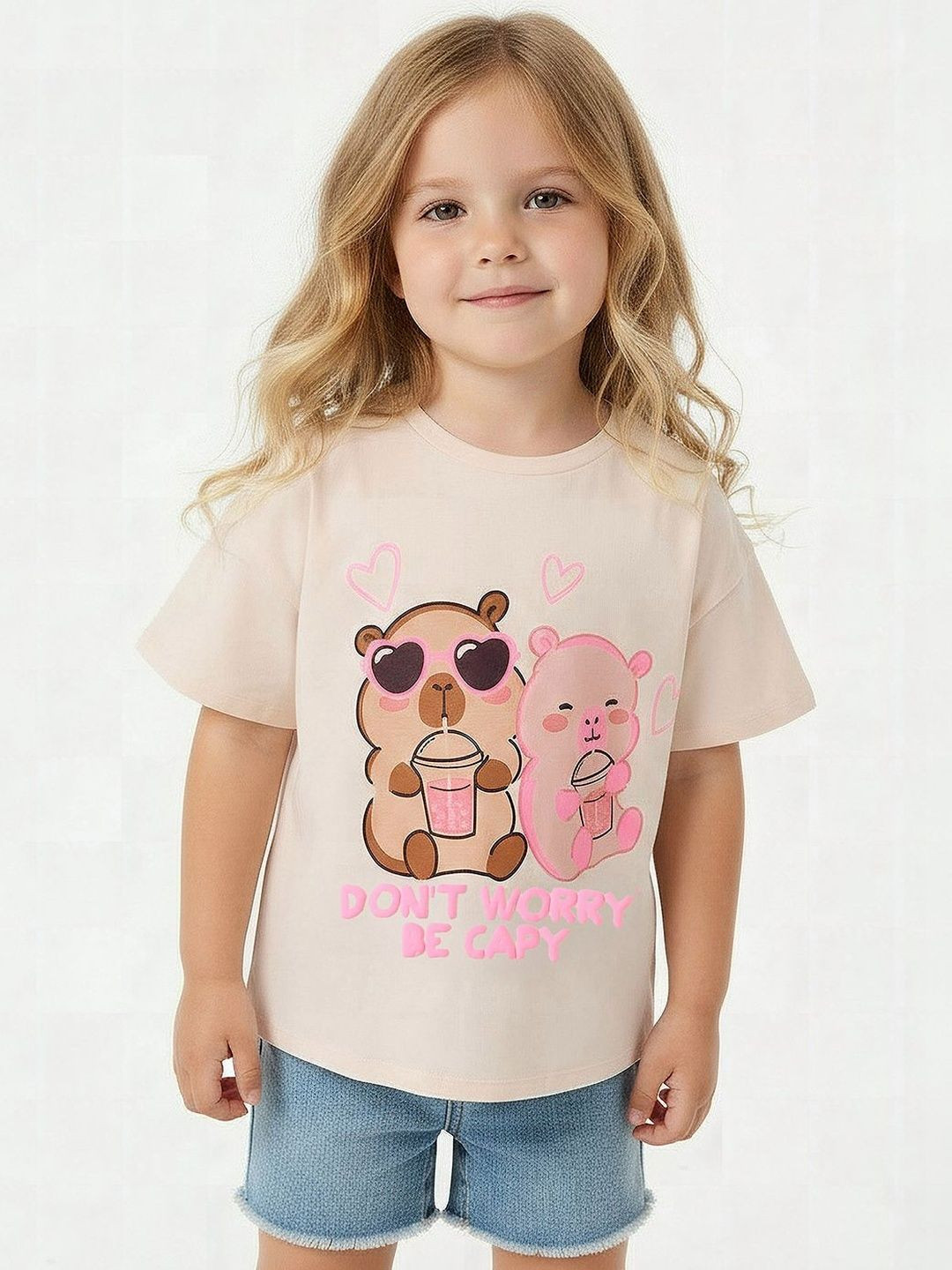 Juniors by Babyshop Juniors Round Neck Short Sleeves Bear Print T-shirts