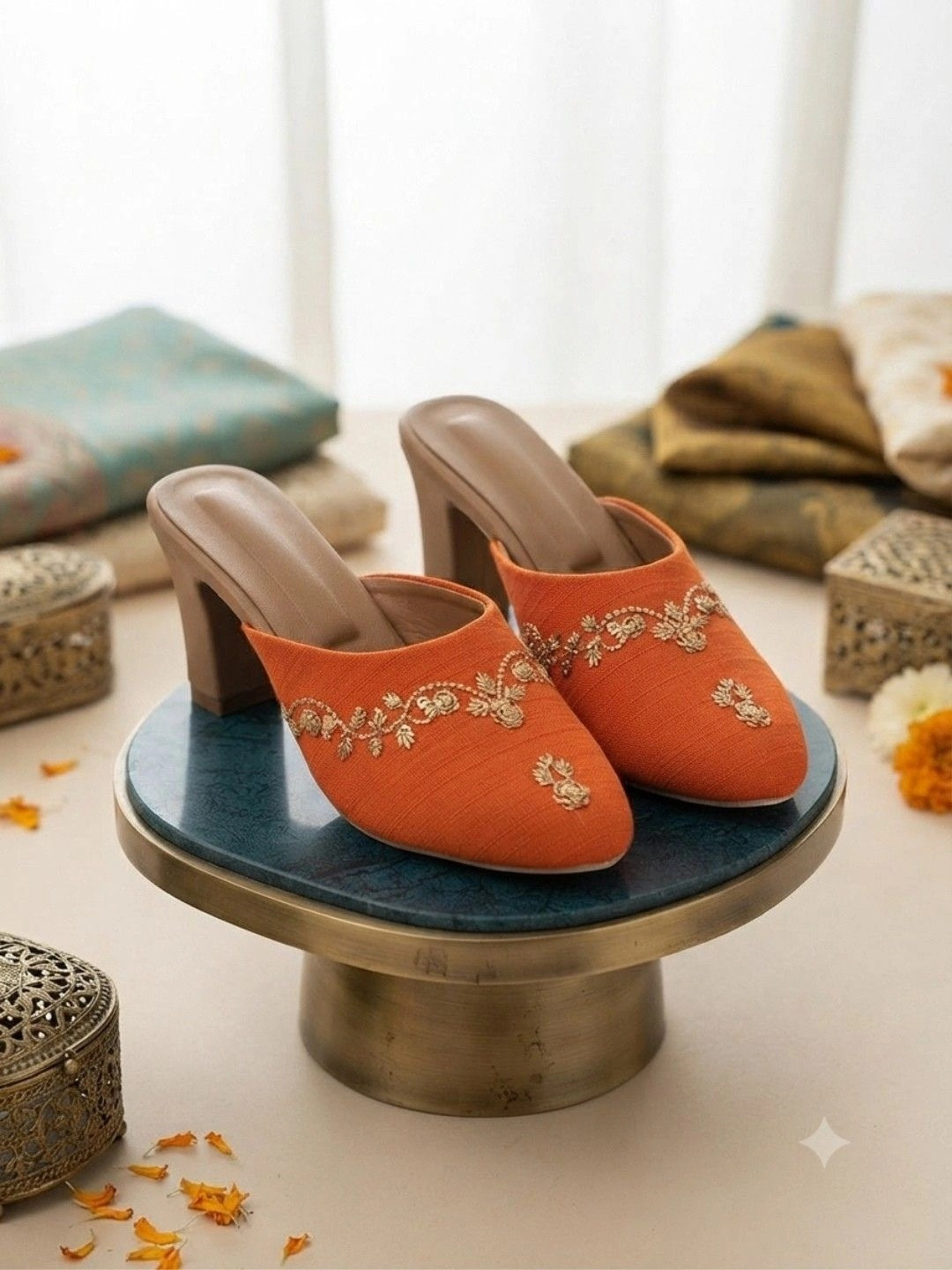 Anouk Embellished Ethnic Block Mules