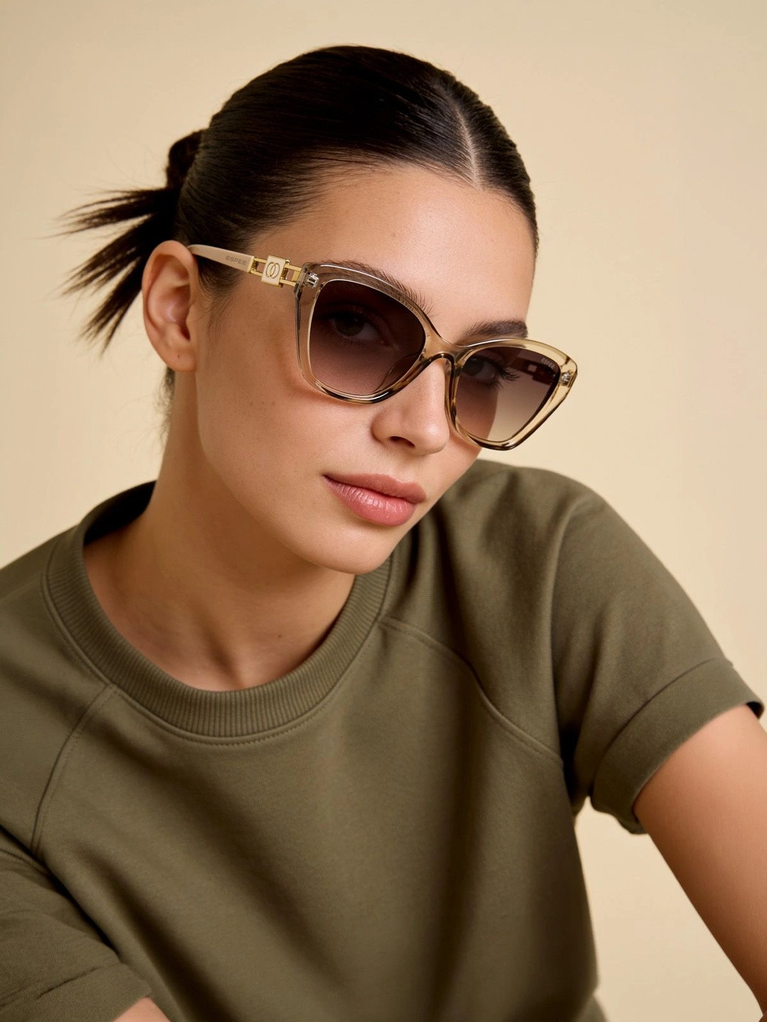 Espee Women Brown Lens & Brown Butterfly Sunglasses with UV Protected Lens