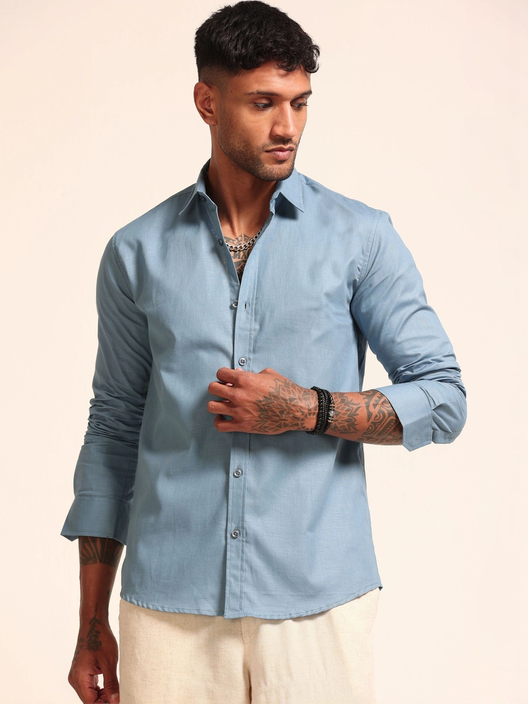 MOHICANS Men Cotton Linen Casual Shirt