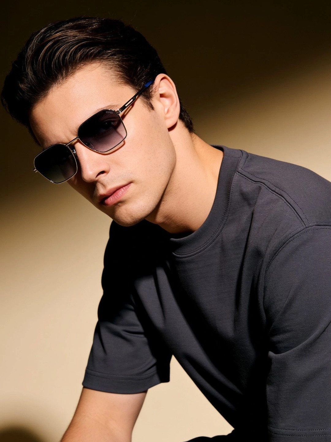 Espee Men Blue Lens & Silver-Toned Rectangle Sunglasses with UV Protected Lens