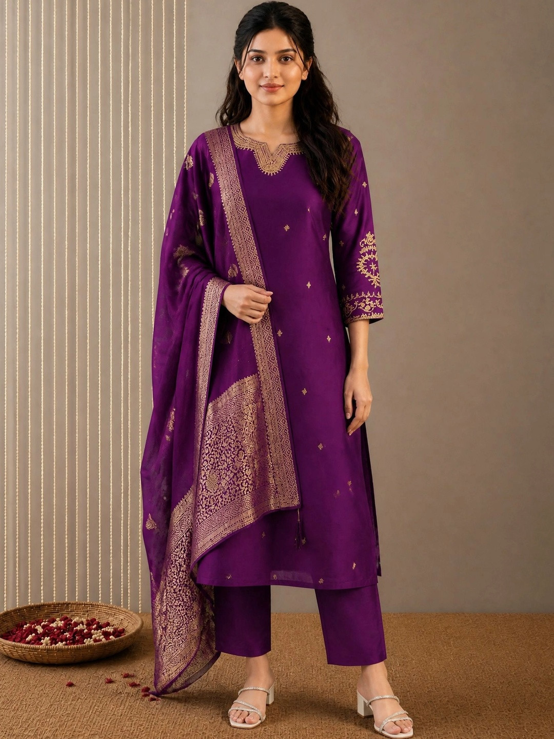 SZN Women Regular Embroderied Thread Work Rayon Kurta Set