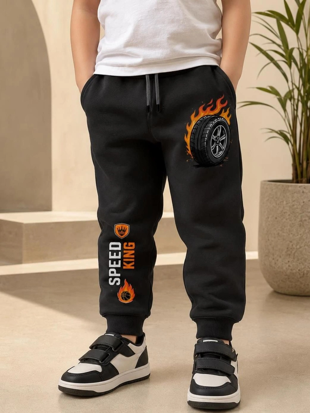 NUSYL Boys Regular Fit Graphic Print Training Joggers