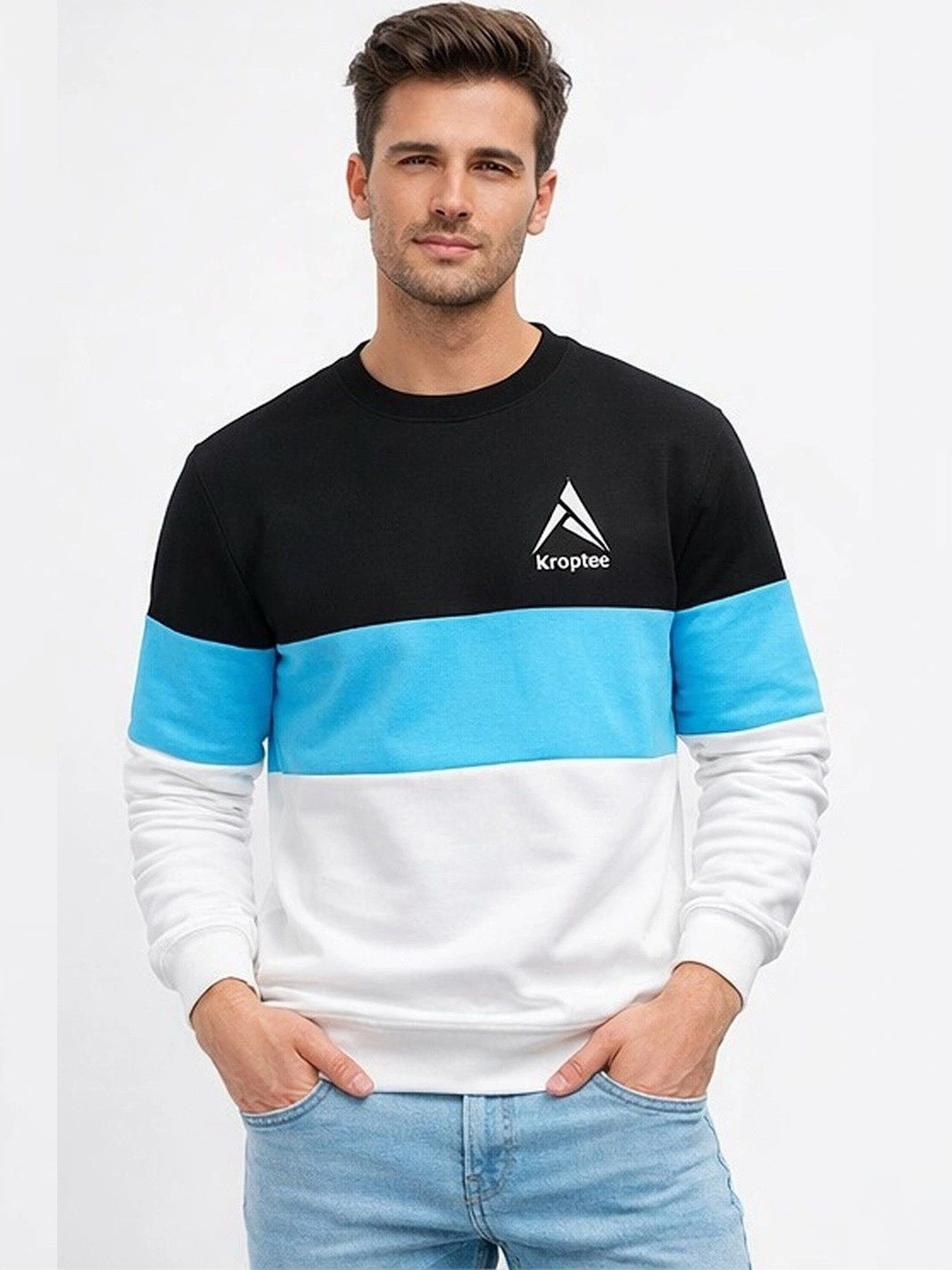 Kroptee Men Colourblocked T-shirt
