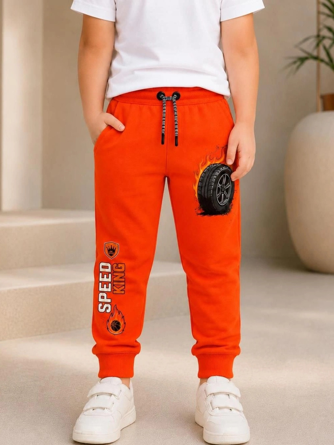 NUSYL Boys Regular Fit Graphic Print Training Joggers