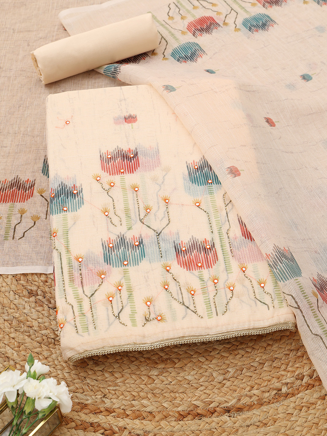 Soch Printed Linen Unstitched Dress Material