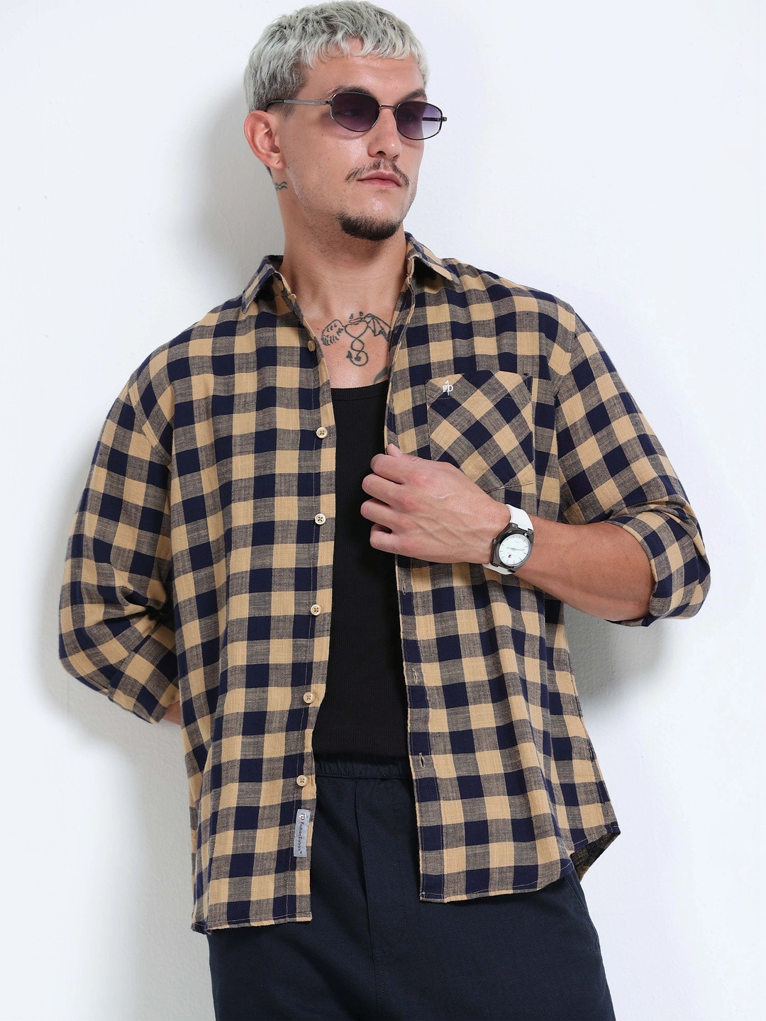 FashionDistrict Men Comfort Buffalo Checks Sheer Checked Casual Shirt