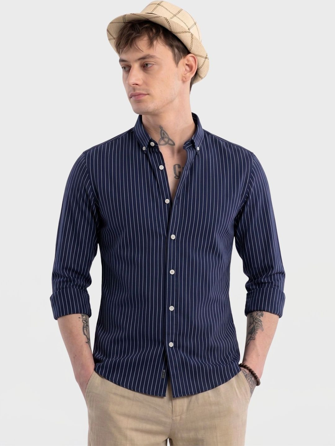 URBANICE Men Premium Striped Casual Shirt