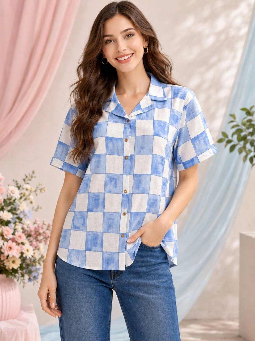 HERE&NOW Women Modern Checked Casual Shirt