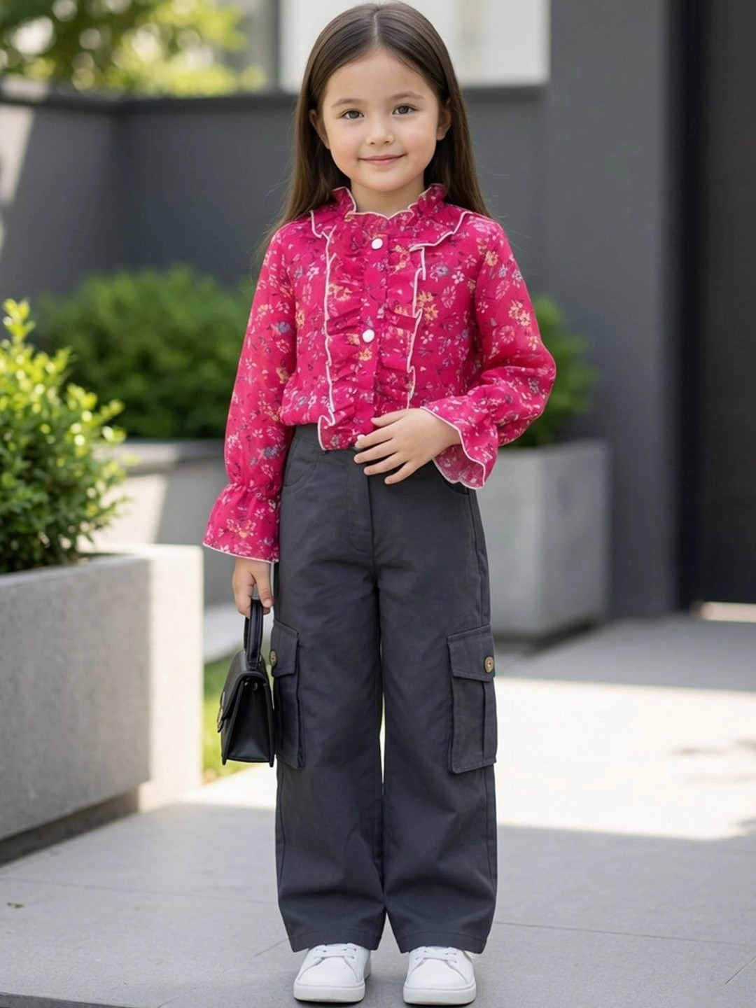 Cutiekins Girls Printed Shirt with Trousers