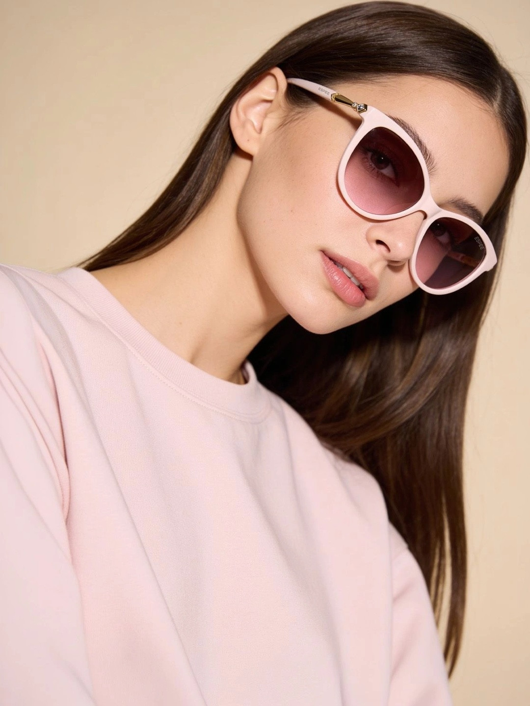 Espee Women Brown Lens & Pink Cateye Sunglasses with UV Protected Lens