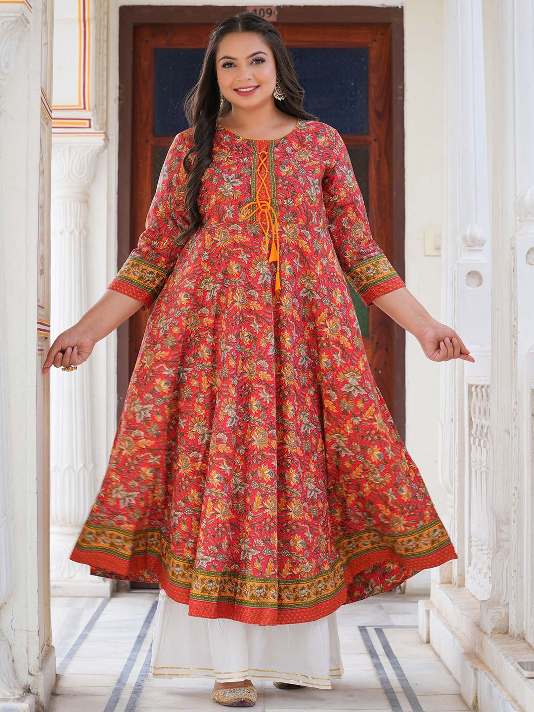 IKRASS Women Floral Printed Anarkali Kurta
