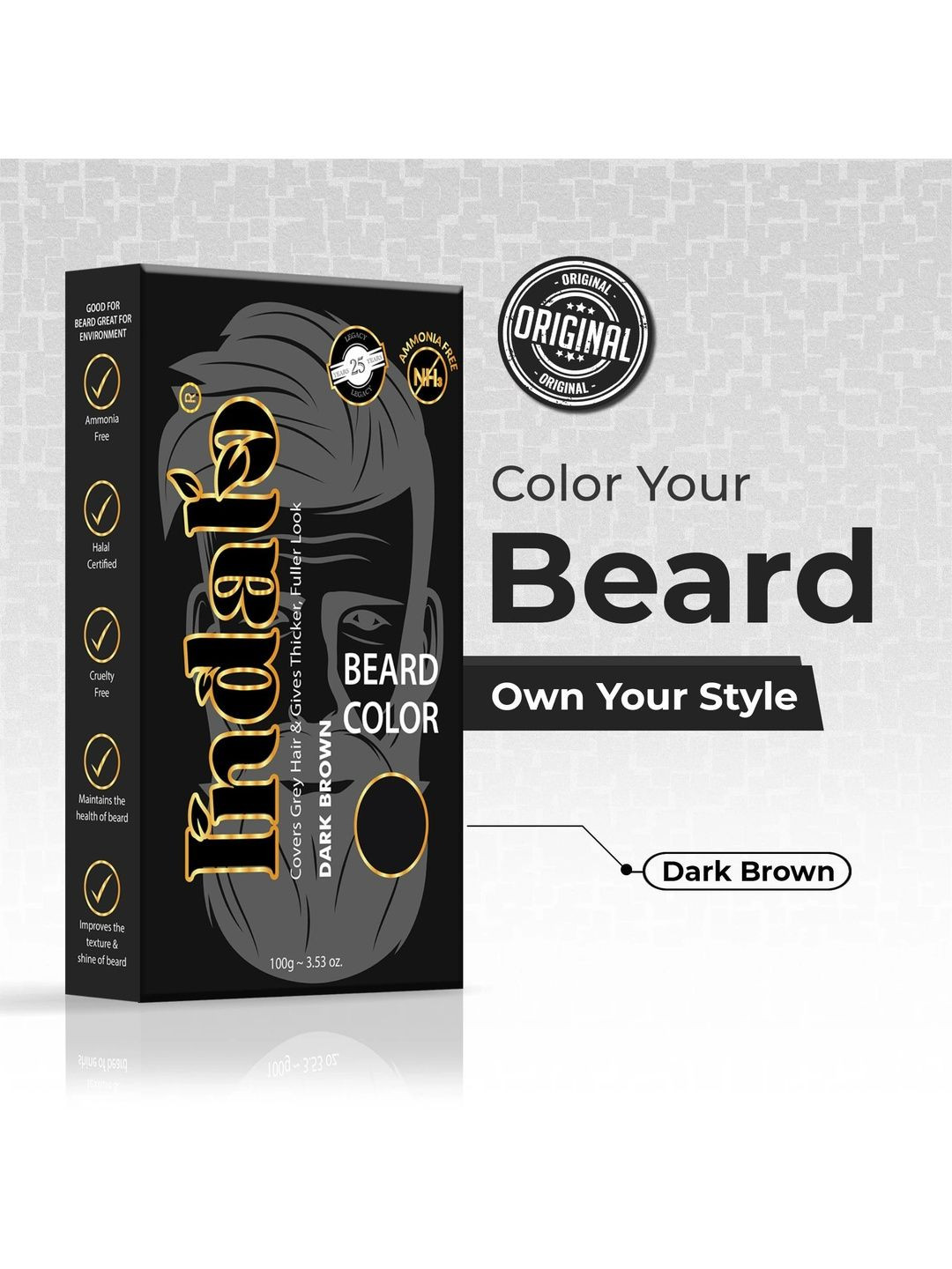 INDALO Men Beard Color 100 g - Dark Brown