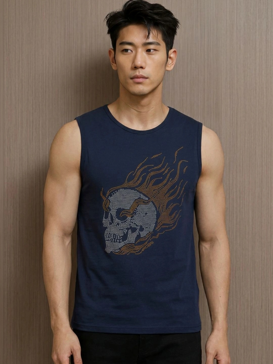 TOXA Printed Cotton Gym Vest