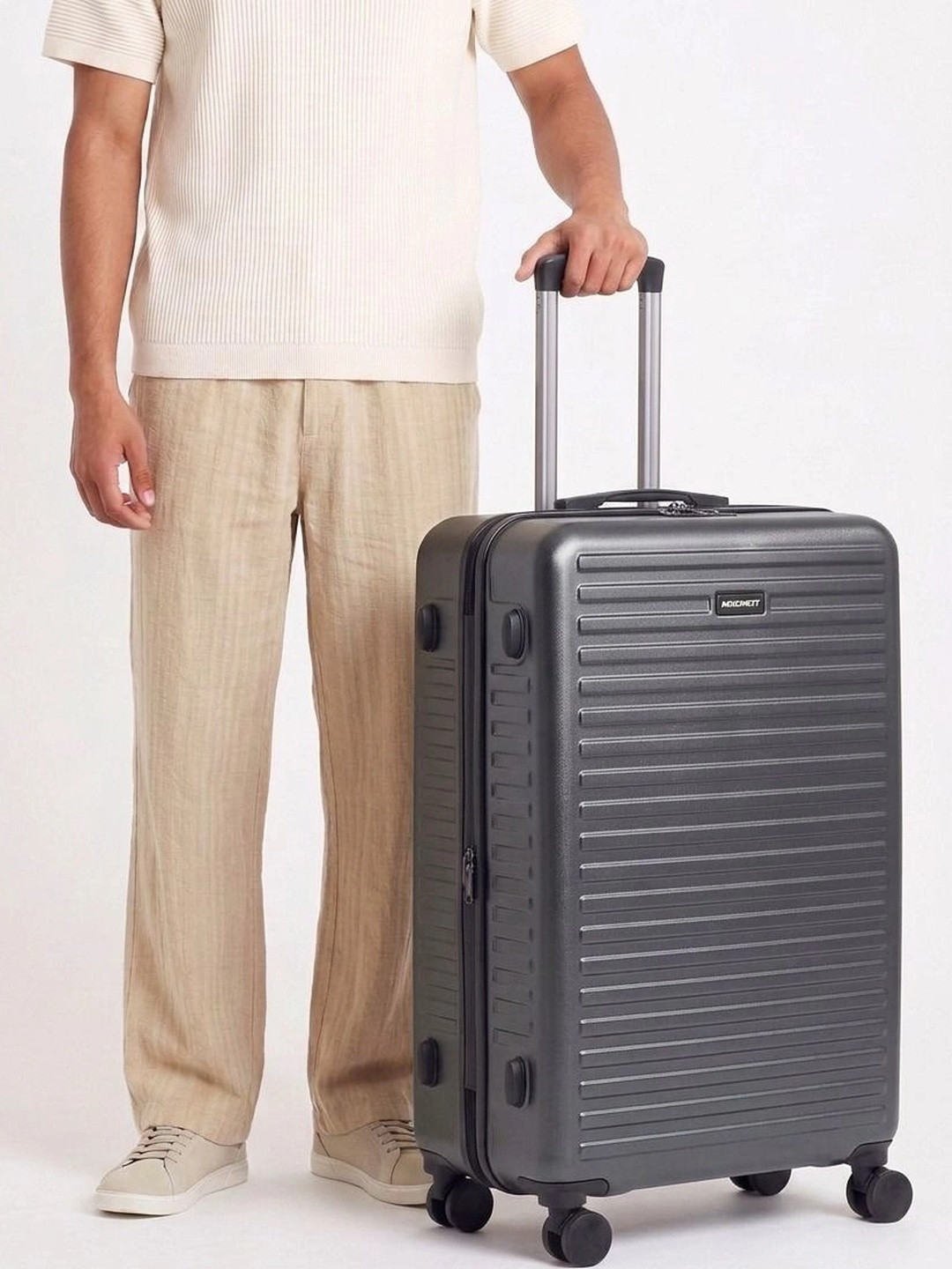 Assembly Stark Grey Solid Polycarbonate Check-In Trolley Bag 110L