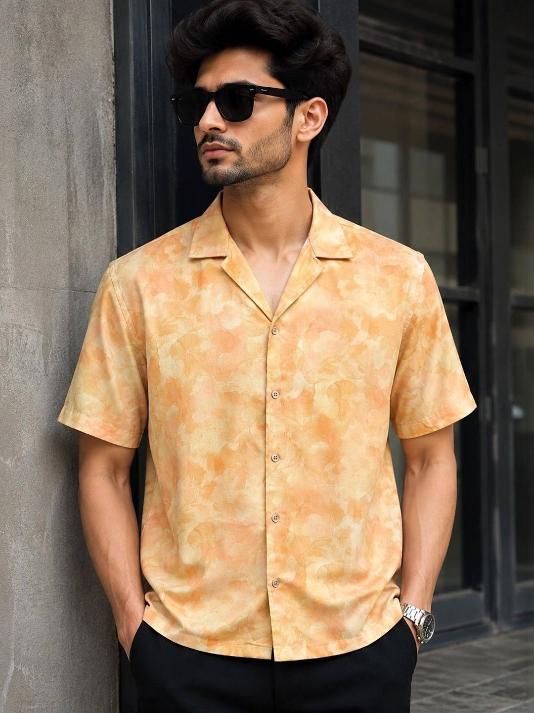 Threadsky Men Classic Printed Casual Shirt