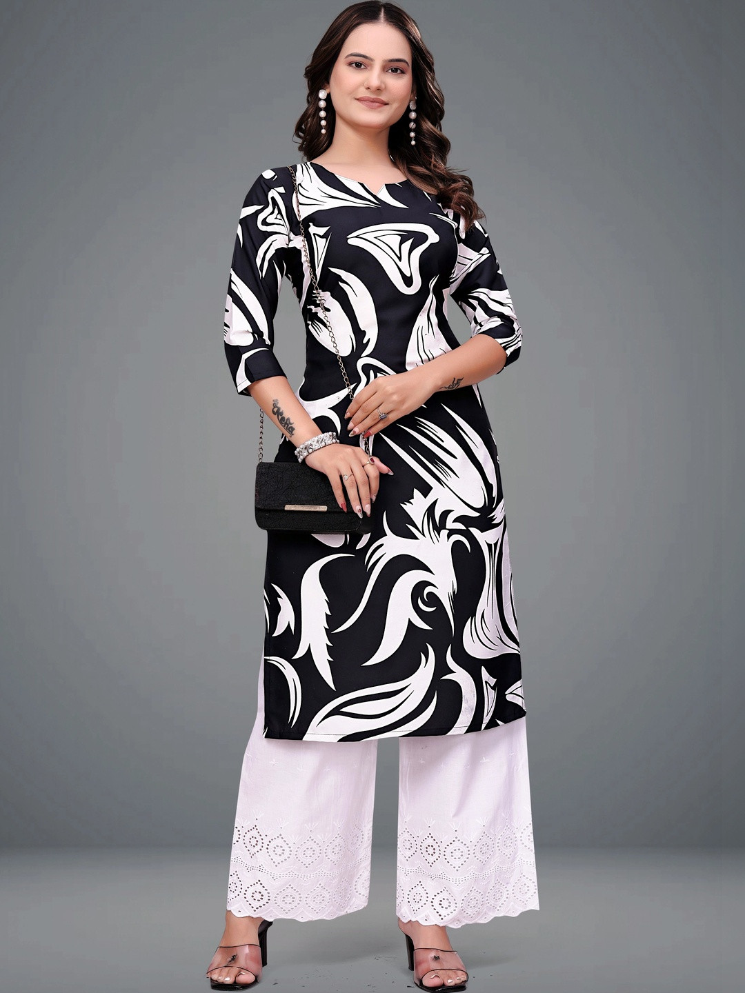 MANDIV FASHION Printed Pure Crepe Kurti